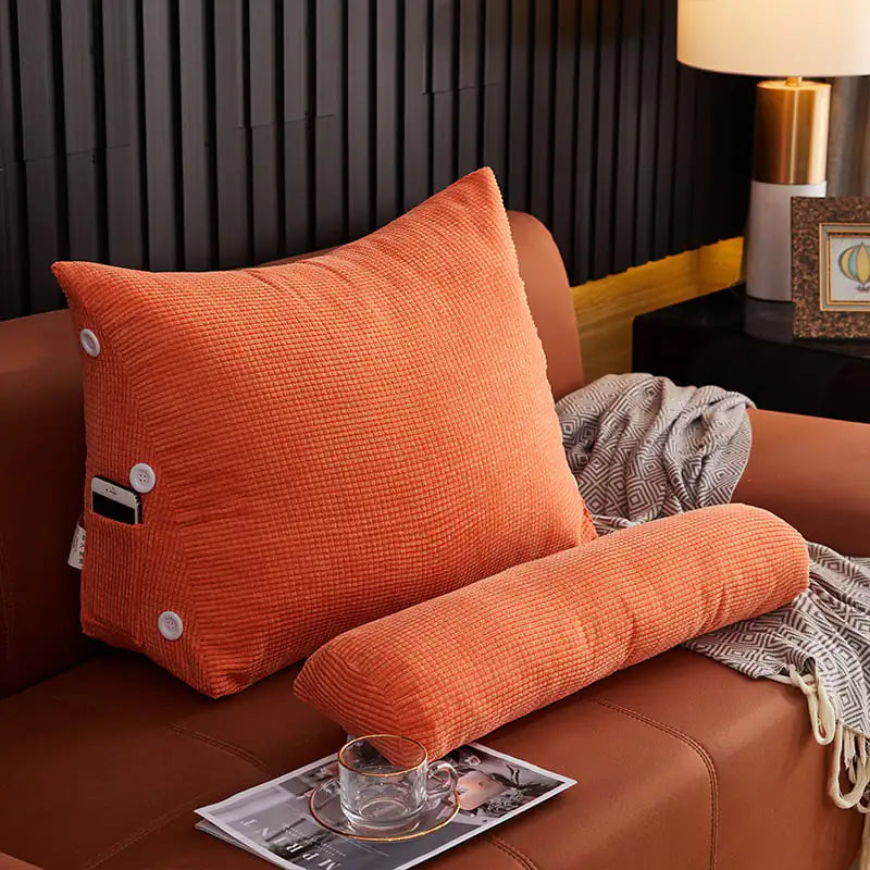 Lumbar Backrest Pillow for Bed and Sofa Use