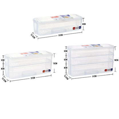 3-Tier Plastic Food Storage Box with Lid for Kitchen