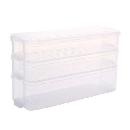 3-Tier Plastic Food Storage Box with Lid for Kitchen