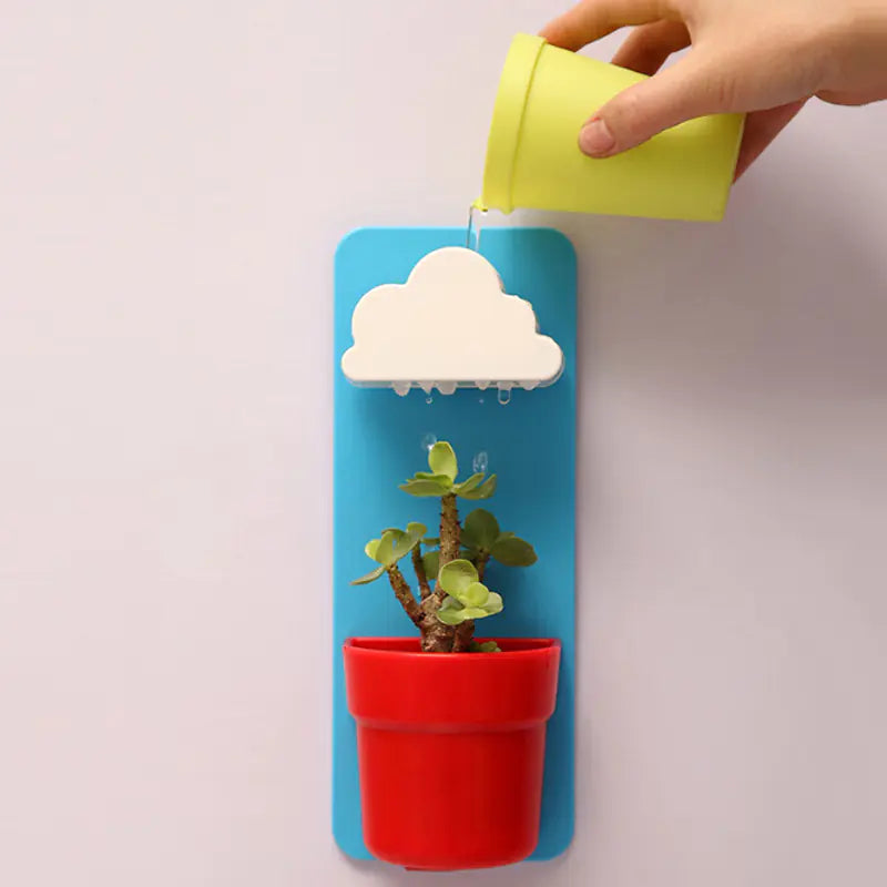Wall-Mounted Cloud Planter with Desktop Doll Decor
