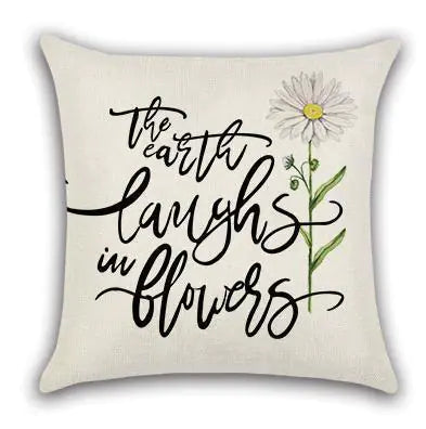 4pcs Daisy Floral Printed Pillow Covers for Home Decor