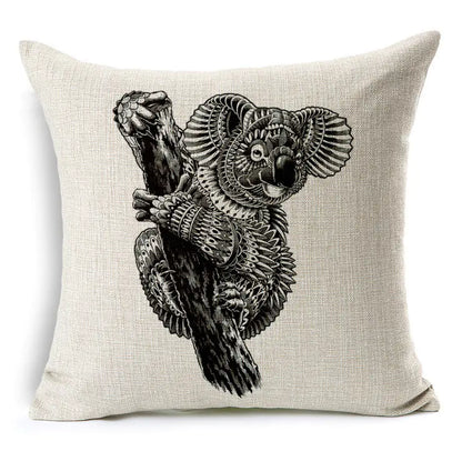 Simple Elephant Cotton Linen Pillowcase Cushion Cover