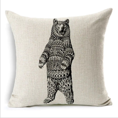 Simple Elephant Cotton Linen Pillowcase Cushion Cover