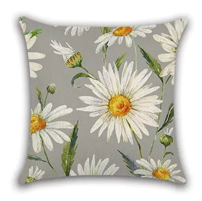 4pcs Daisy Floral Printed Pillow Covers for Home Decor