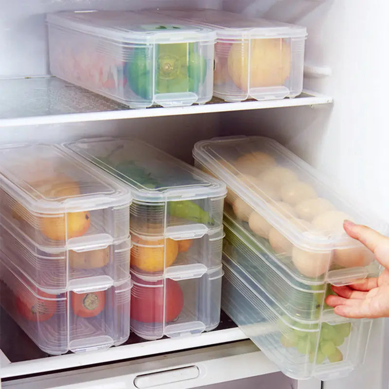 3-Tier Plastic Food Storage Box with Lid for Kitchen