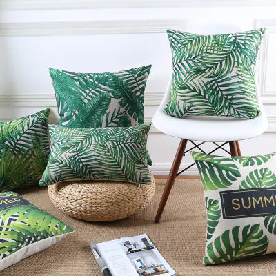 Tropical Rainforest Sofa Cushion with Thick Cotton Linen