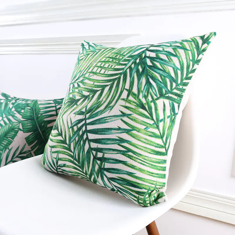 Tropical Rainforest Sofa Cushion with Thick Cotton Linen