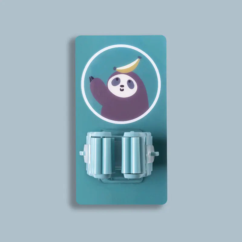 Strong Adhesive Mop Holder with Cartoon Design Hooks