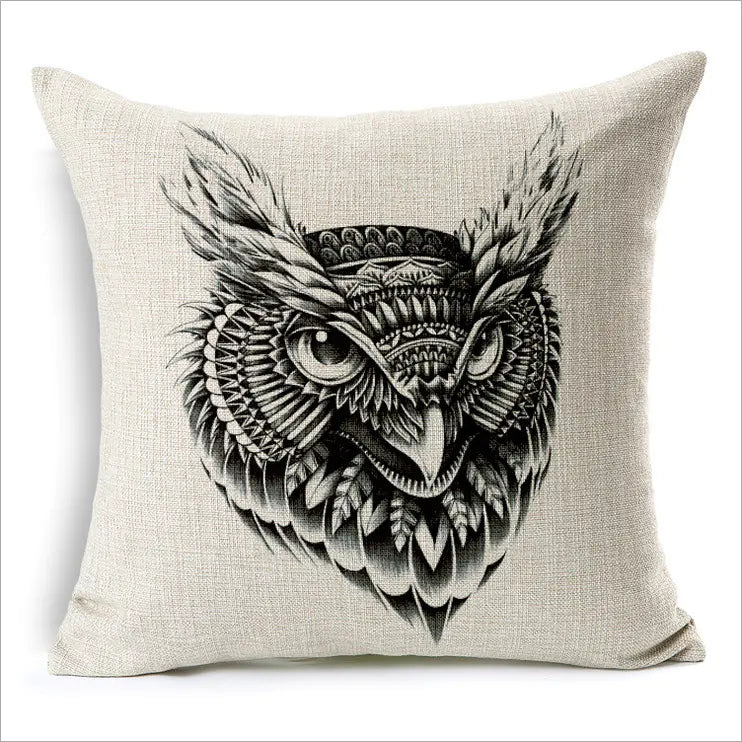 Simple Elephant Cotton Linen Pillowcase Cushion Cover