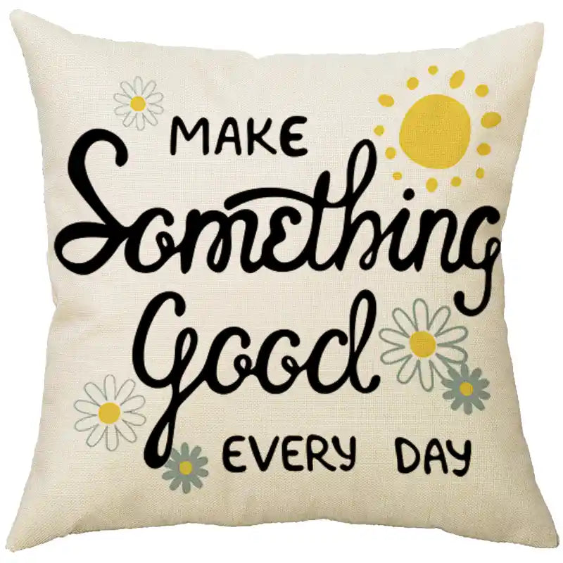 4pcs Daisy Floral Printed Pillow Covers for Home Decor
