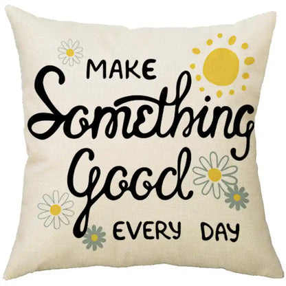 4pcs Daisy Floral Printed Pillow Covers for Home Decor