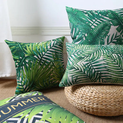 Tropical Rainforest Sofa Cushion with Thick Cotton Linen