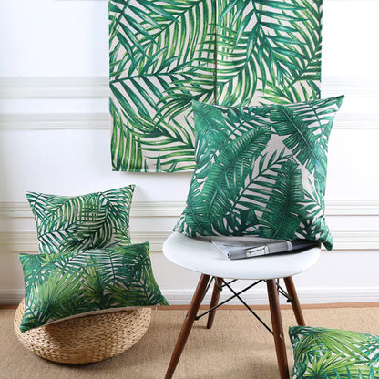 Tropical Rainforest Sofa Cushion with Thick Cotton Linen