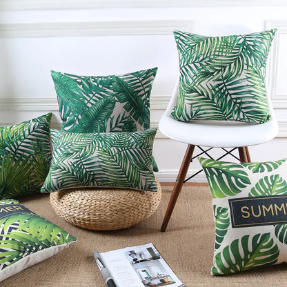 Tropical Rainforest Sofa Cushion with Thick Cotton Linen