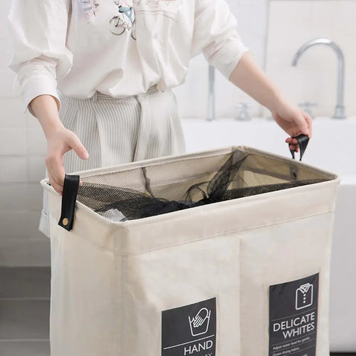 Fabric Laundry Basket with Wheels - Large Foldable Bin