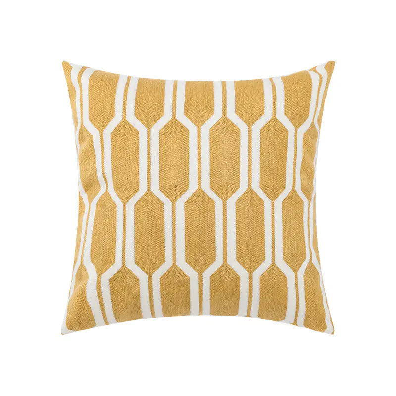 Cotton Chain Embroidered Lumbar Sofa Pillow Cover