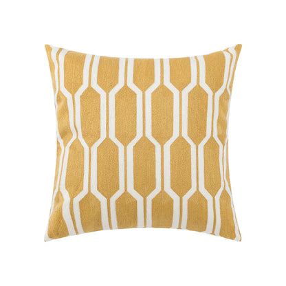 Cotton Chain Embroidered Lumbar Sofa Pillow Cover